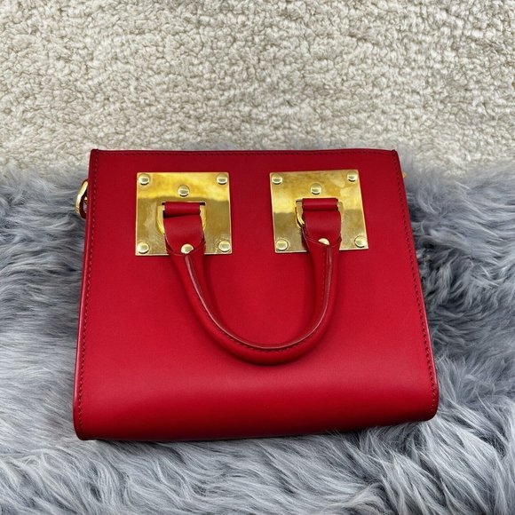 Sophie Hulme Red Tote with Gold Accents - Picture 3 of 13